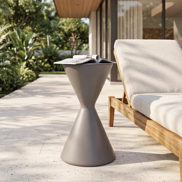 Alt view image 7 of 7 - 22.3 Inch Tall Garden Pedestal Stand, Magnesium Oxide Plant Stand Outdoor Decortions Pedestal Flower Pots Yard, Gray