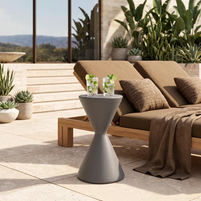 Alt view image 5 of 7 - 18.3 Inch Tall Garden Pedestal Stand, Magnesium Oxide Plant Stand Outdoor Decortions Pedestal Flower Pots Yard, Gray