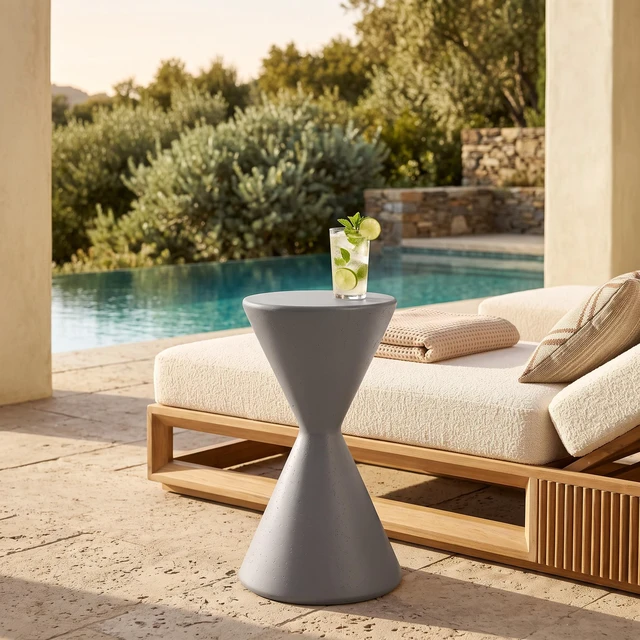 Alt view image 7 of 7 - 18.3 Inch Tall Garden Pedestal Stand, Magnesium Oxide Plant Stand Outdoor Decortions Pedestal Flower Pots Yard, Gray