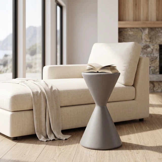 Alt view image 2 of 7 - 18.3 Inch Tall Garden Pedestal Stand, Magnesium Oxide Plant Stand Outdoor Decortions Pedestal Flower Pots Yard, Gray