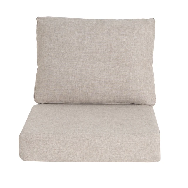 Alt view image 5 of 7 - Outdoor Club Chair Cushion Set, Seat Cushion and Back Beige, Fabric and Foam