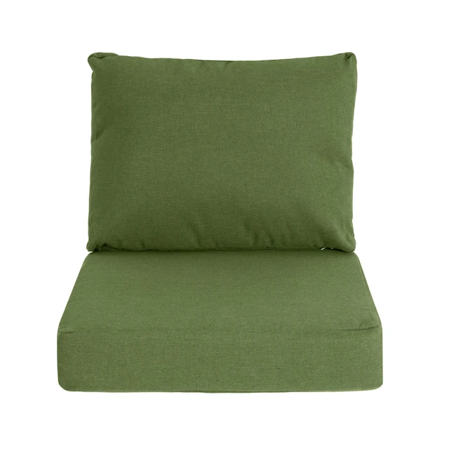 Alt view image 5 of 7 - Outdoor Club Chair Cushion Set, Seat Cushion and Back Green, Fabric and Foam