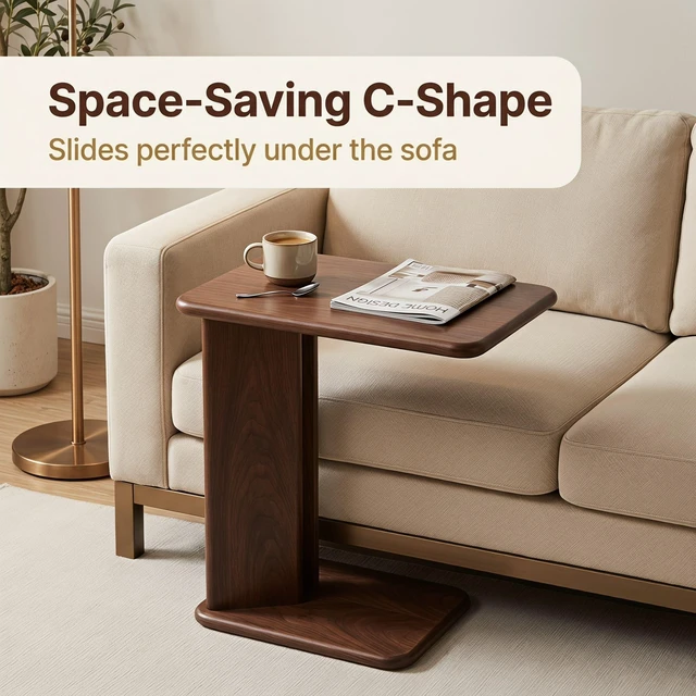 Alt view image 6 of 7 - Solid Side Table, Two Tier Square Side Table with Storage Shelves Nightstand and Living Decorative for Next the Sofa