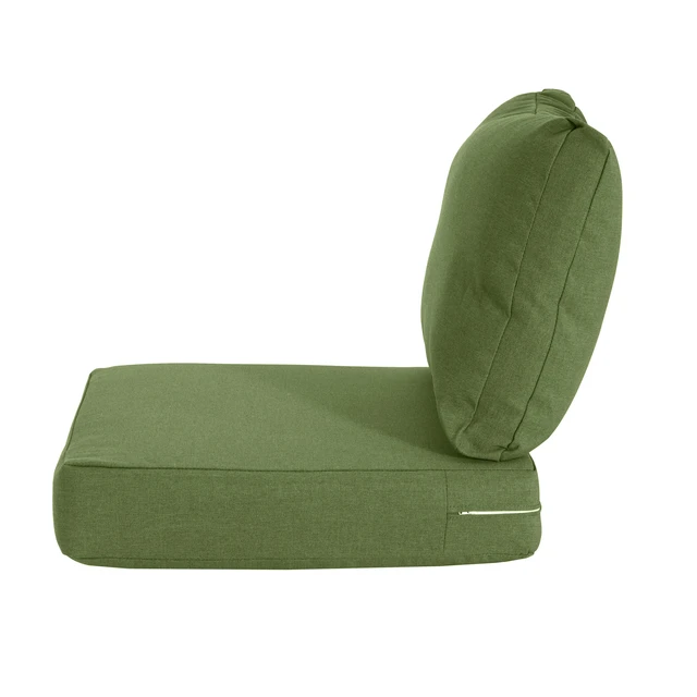 Alt view image 6 of 7 - Outdoor Club Chair Cushion Set, Seat Cushion and Back Green, Fabric and Foam