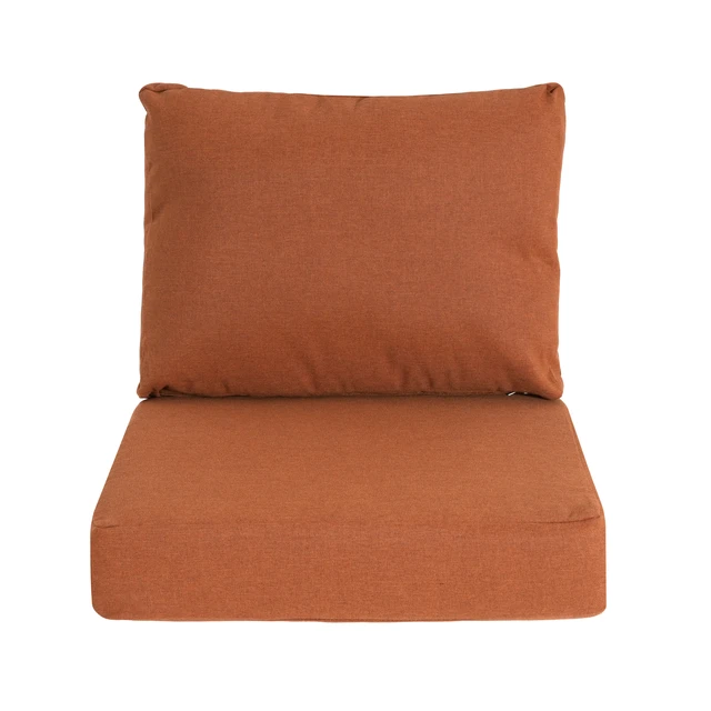 Alt view image 5 of 7 - Outdoor Club Chair Cushion Set, Seat Cushion and Back Orange, Fabric and Foam
