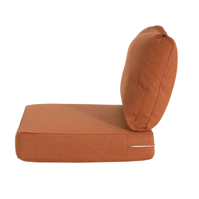 Alt view image 6 of 7 - Outdoor Club Chair Cushion Set, Seat Cushion and Back Orange, Fabric and Foam
