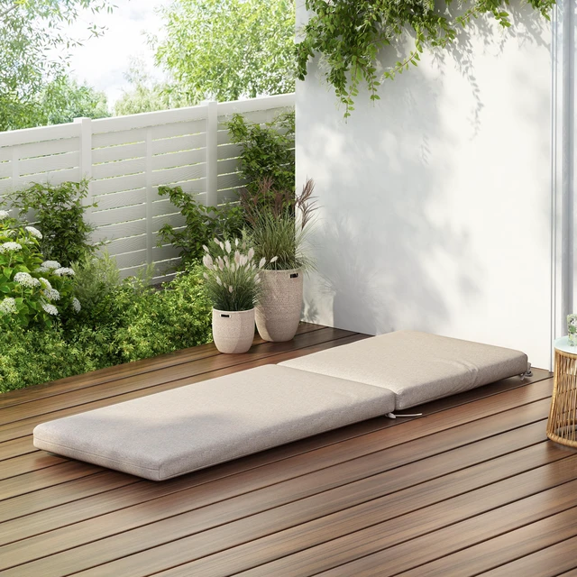Main image of Outdoor Chaise Lounge Cushion, Beige, Fabric and Foam