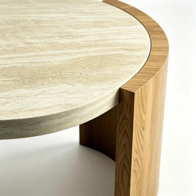 Alt view image 7 of 7 - 48.42 Inch Oval Coffee Table, Coffee Table with Faux Curved MDF Legs Faux Textured MDF Tabletop Oval Center for Living