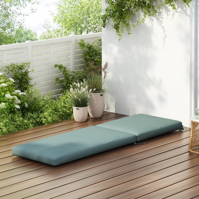Main image of Outdoor Chaise Lounge Cushion, Teal, Fabric