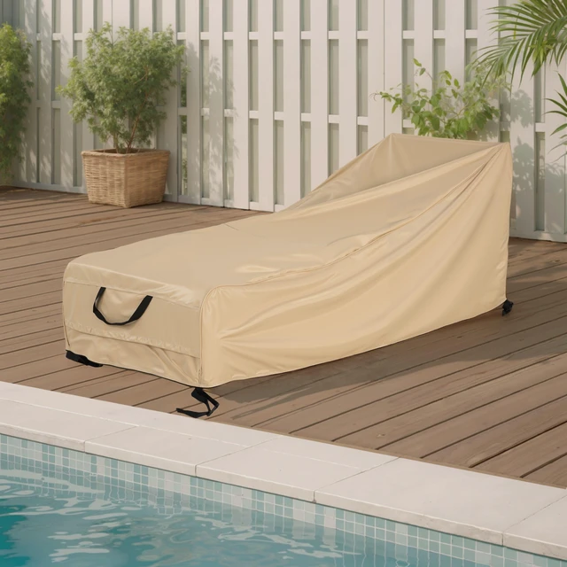 Main image of Shield Outdoor Slope Chaise Lounge Cover, Beige, Fabric