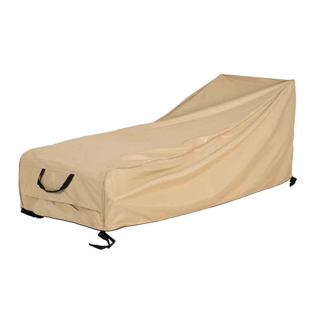 Alt view image 2 of 7 - Shield Outdoor Slope Chaise Lounge Cover, Beige, Fabric