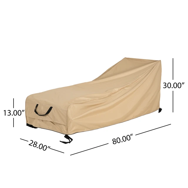 Alt view image 7 of 7 - Shield Outdoor Slope Chaise Lounge Cover, Beige, Fabric