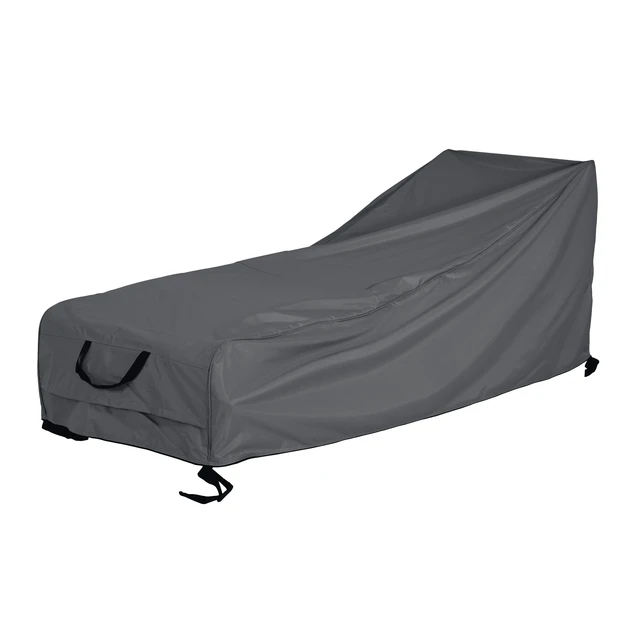 Alt view image 2 of 7 - Shield Outdoor Slope Chaise Lounge Cover, Dark Gray, Fabric