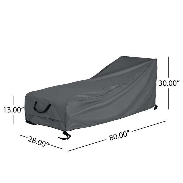 Alt view image 7 of 7 - Shield Outdoor Slope Chaise Lounge Cover, Dark Gray, Fabric