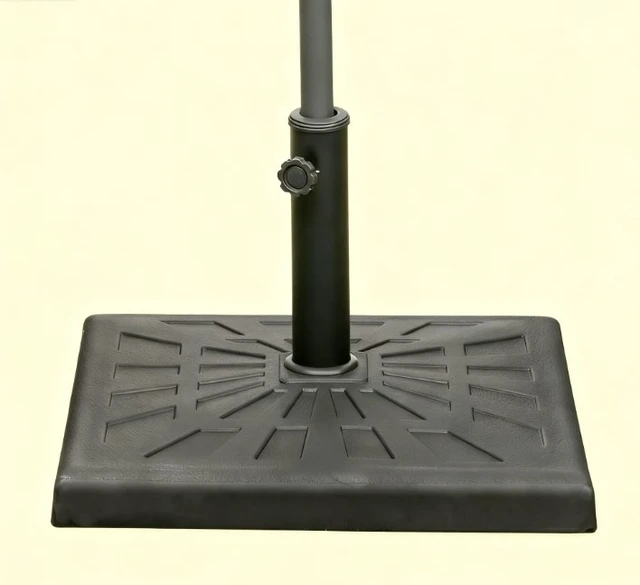 Alt view image 5 of 7 - Square Outdoor Umbrella Stand Holder, Fashion Resin Patio Umbrella Base for Parasol Poles, Black, Resin and Steel