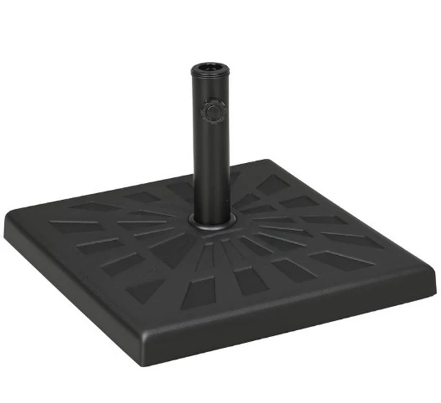 Alt view image 2 of 7 - Square Outdoor Umbrella Stand Holder, Fashion Resin Patio Umbrella Base for Parasol Poles, Black, Resin and Steel