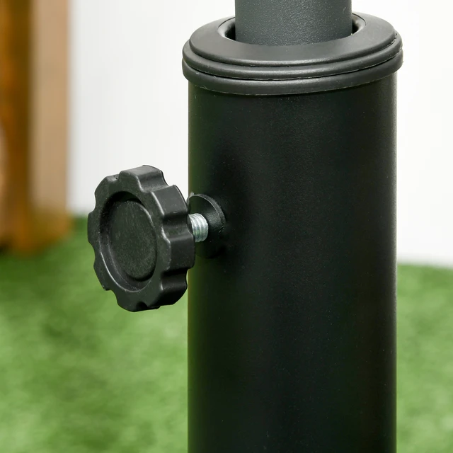 Alt view image 7 of 7 - Square Outdoor Umbrella Stand Holder, Fashion Resin Patio Umbrella Base for Parasol Poles, Black, Resin and Steel