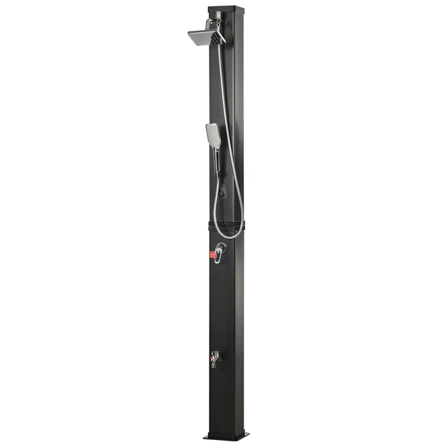 Alt view image 4 of 7 - 10.6 Gallons Solar Heated Shower with Rotating Rainfall, Handheld Shower Head Temperature Adjustment and Foot 2 Section