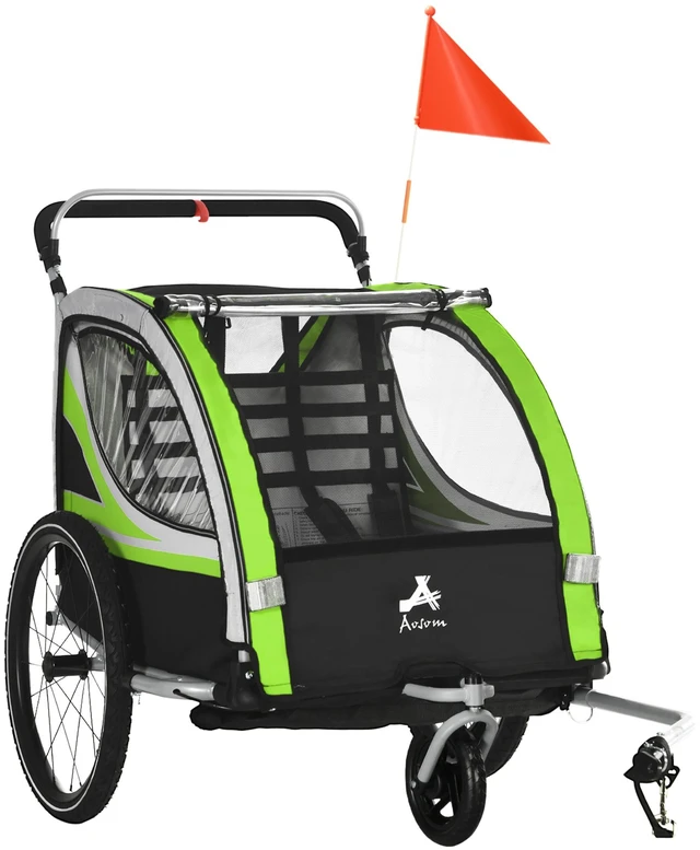 Main image of Walk Jog Ride Child Baby Bike Trailer for Kids Seater, High Visibility Bike Stroller for Toddler Wagon Weather Double