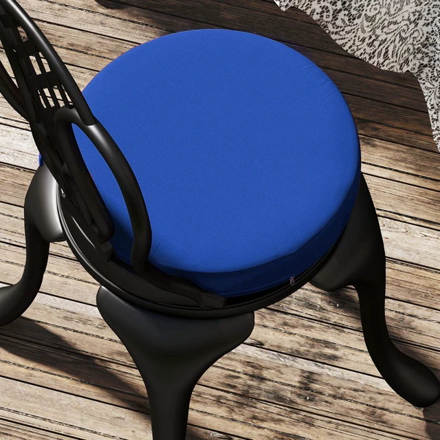 Alt view image 3 of 7 - Outdoor Chair Cushions Set, Round Seat Cushions for Dining Chairs Bistro with Machine Washable Cover Inchx, Blue