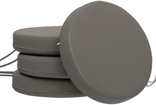 Main image of Outdoor Chair Cushions Set, Round Seat Cushions for Dining Chairs Bistro with Machine Washable Cover Inchx, Dark