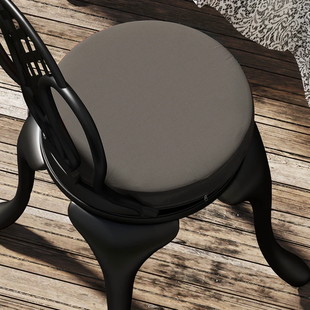 Alt view image 3 of 7 - Outdoor Chair Cushions Set, Round Seat Cushions for Dining Chairs Bistro with Machine Washable Cover Inchx, Dark