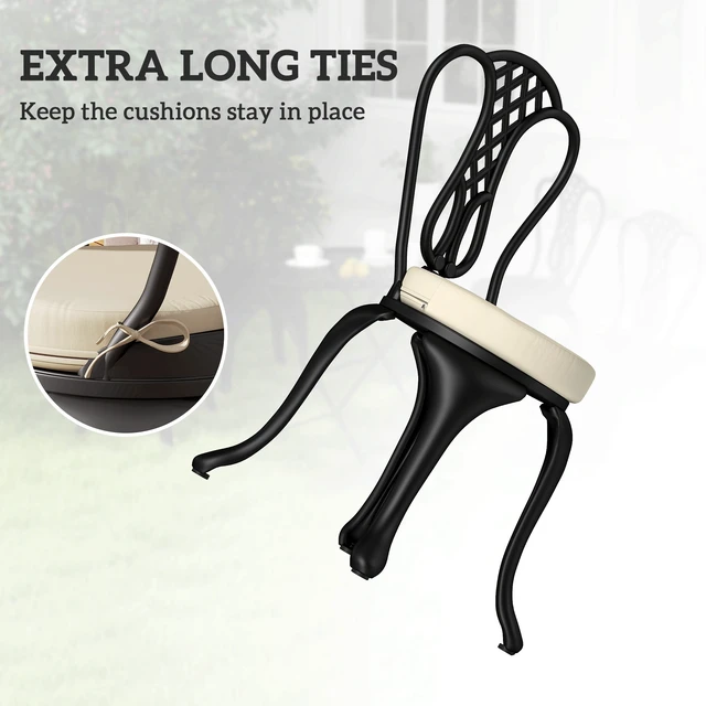 Alt view image 6 of 7 - Outdoor Chair Cushions Set, Round Seat Cushions for Dining Chairs Bistro with Machine Washable Cover Inchx