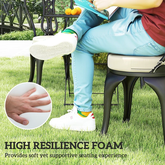 Alt view image 7 of 7 - Outdoor Chair Cushions Set, Round Seat Cushions for Dining Chairs Bistro with Machine Washable Cover Inchx