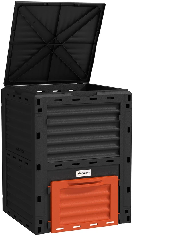 Main image of Garden Compost Bin 80 Gallon Outdoor Large Capacity Composter Fast Create Fertile Soil Aerating Box, Easy Assembly