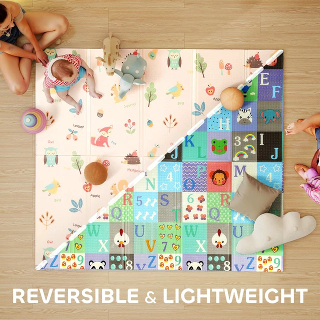 Alt view image 6 of 7 - Extra Large Baby Play Mat Inchx, Double Sided Foldable Xpe Foam Crawling Mat Waterproof Reversible Playmat for Toddlers