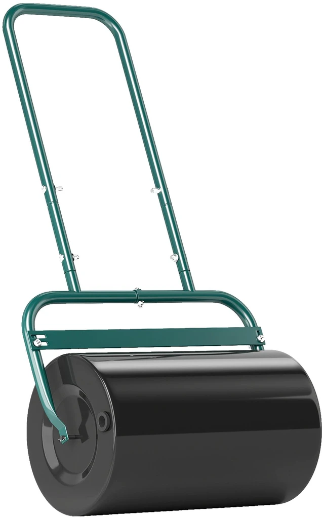 Main image of 20 Inch Push Tow Behind Lawn Roller Filled with Gal Water Sand, Yard Roller for Flattening Sod in the Garden, Dark