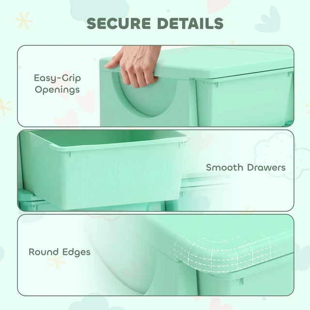 Alt view image 4 of 7 - 9 Drawers Kids Storage Unit, 3 Tier Stackable Toy Organizers and Storage Chest for Playroom Living Boys Girls Toddlers
