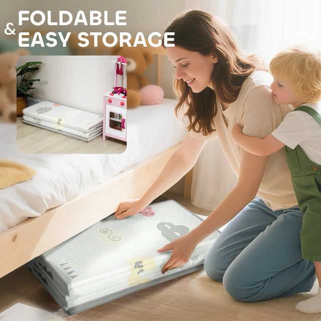 Alt view image 3 of 7 - Foldable and Reversible Baby Play Mat, Inchx 71 Inch Foam Floor Mat Non-Slip Waterproof Crawling for Infants Babies