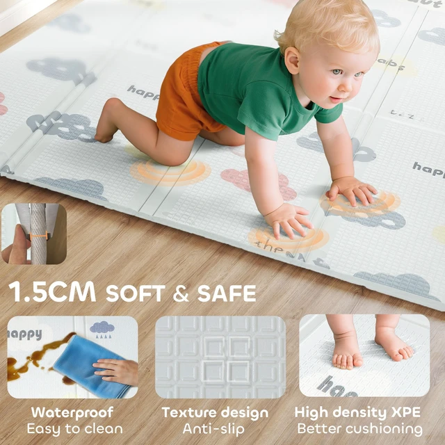 Alt view image 4 of 7 - Foldable and Reversible Baby Play Mat, Inchx 71 Inch Foam Floor Mat Non-Slip Waterproof Crawling for Infants Babies