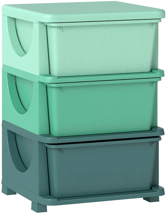 Main image of 3 Drawers Kids Storage Unit, 3 Tier Stackable Toy Organizers and Storage Chest for Playroom Living Boys Girls Toddlers