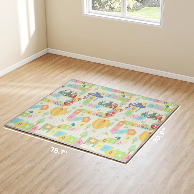 Alt view image 7 of 7 - Foldable and Reversible Baby Play Mat, Inchx 71 Inch Foam Floor Mat Non-Slip Waterproof Crawling for Infants Babies