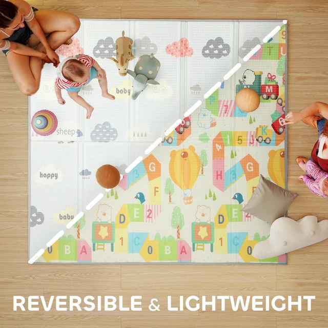 Alt view image 6 of 7 - Foldable and Reversible Baby Play Mat, Inchx 71 Inch Foam Floor Mat Non-Slip Waterproof Crawling for Infants Babies