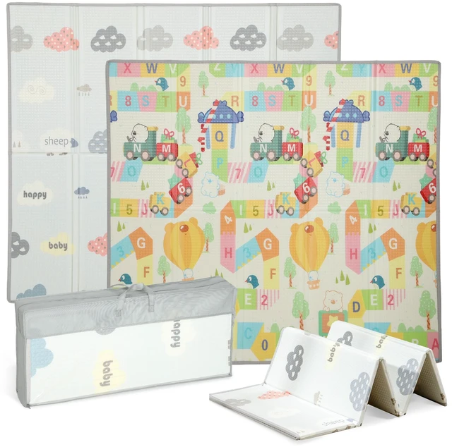 Main image of Foldable and Reversible Baby Play Mat, Inchx 71 Inch Foam Floor Mat Non-Slip Waterproof Crawling for Infants Babies