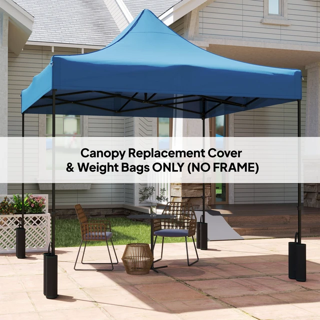 Alt view image 2 of 7 - 10 Canopy Replacement Cover with Weight Bags and Drainage Holes, Pop Canopy Cover Replacement Top, Navy Blue, Oxford