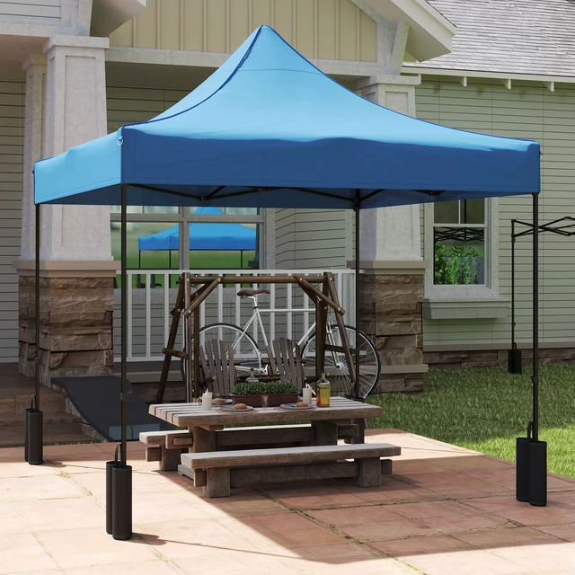 Alt view image 5 of 7 - 10 Canopy Replacement Cover with Weight Bags and Drainage Holes, Pop Canopy Cover Replacement Top, Navy Blue, Oxford
