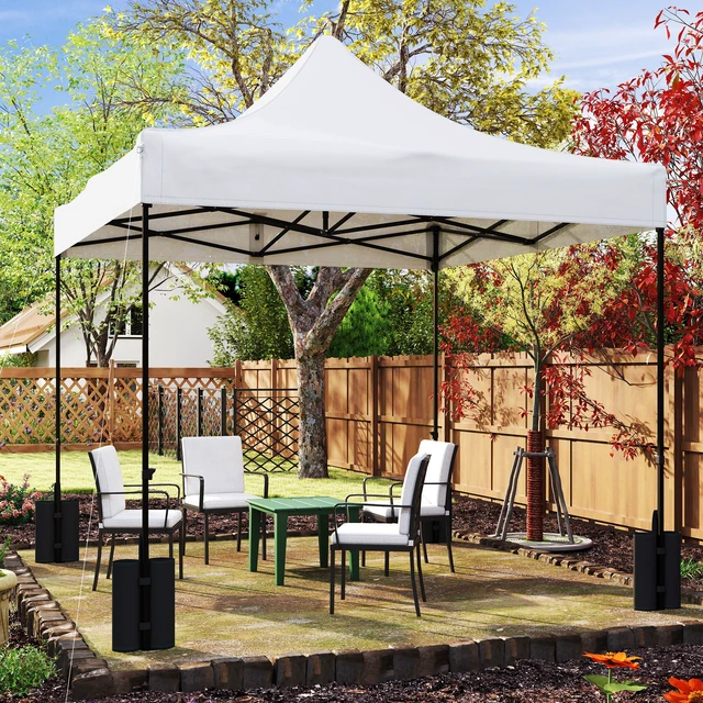 Alt view image 2 of 7 - 10 Canopy Replacement Cover with Weight Bags and Drainage Holes, Pop Canopy Cover Replacement Top, White, Oxford