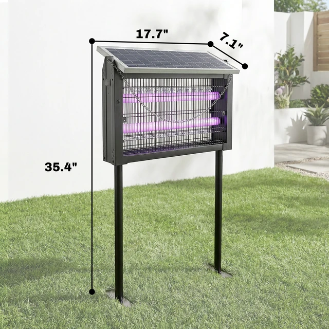 Alt view image 7 of 7 - Solar Zapper Outdoor, Electric Zapper with 14 ft Extension Cord Indoor USB Charging Killer with Dusk To-Dawn Control