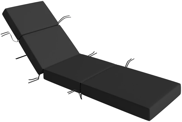 Main image of Chaise Lounge Cushion, 4 Inch Outdoor Lounge Chair Cushion with Non-Slip Ties Water Resistant and Fade Resistant