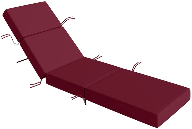 Main image of Chaise Lounge Cushion, 4 Inch Outdoor Lounge Chair Cushion with Non-Slip Ties Water Resistant and Fade Resistant