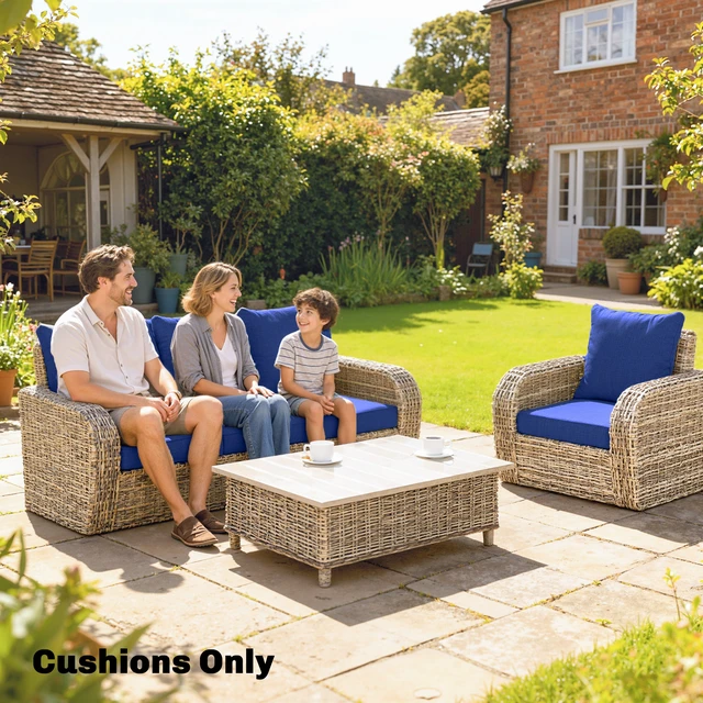 Alt view image 4 of 7 - Outdoor Chair Cushions Set, Fade Resistant 24 in Deep Seat Patio Cushions for Chair Sofa and Outdoor Furniture