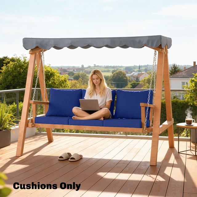 Alt view image 3 of 7 - Outdoor Chair Cushions Set, Fade Resistant 24 in Deep Seat Patio Cushions for Chair Sofa and Outdoor Furniture