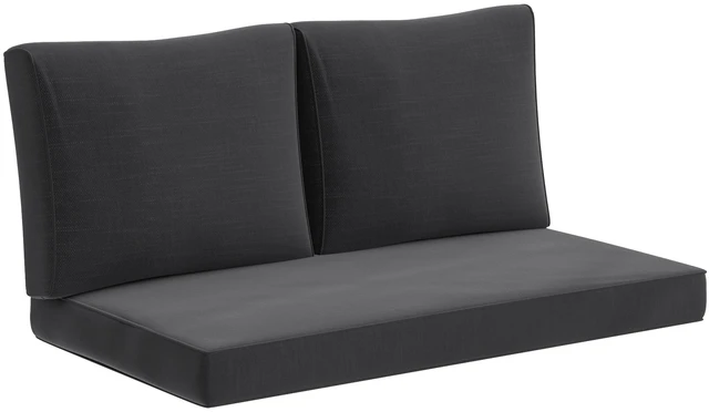 Main image of 2 Seat Patio Furniture Cushions, 46 26 5 in Outdoor Loveseat Cushion Set with Removable Cover Fade Resistant
