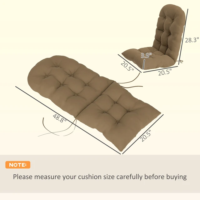 Alt view image 7 of 7 - Outdoor Adirondack Chair Cushions Set, Tufted High Back Patio Chair Cushions with Ties Non-Slip Replacement Seat Pads