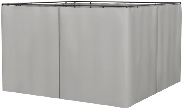 Main image of 10 Universal Gazebo Sidewall Set with Panels, Hooks and Rings Included for Pergolas and Cabanas, Light Gray, Polyester