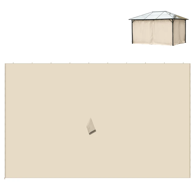 Alt view image 2 of 7 - 10 Universal Gazebo Sidewall Set with Panels, Hooks and Rings Included for Pergolas and Cabanas, Beige, Polyester